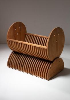 Compasso - "Annabella" Cradle by Mario Ceroli for Poltronova Compasso - "Annabella" Cradle by Mario Ceroli for Poltronova