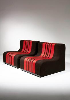 Compasso - Pair of "Sofo" Lounge Chairs by Superstudio for Poltronova