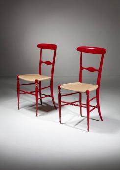 Compasso - Pair of "Campanino" Wood Chairs by Sanguineti, Italy, 1950s Compasso - Pair of "Campanino" Wood Chairs by Sanguineti, Italy, 1950s