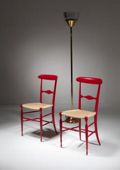 Compasso - Pair of "Campanino" Wood Chairs by Sanguineti, Italy, 1950s
