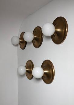 Compasso - Large Brass "Light Ball" Wall / Ceiling Lamps by Castiglioni for Flos