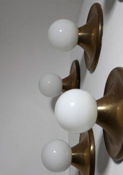 Compasso - Large Brass "Light Ball" Wall / Ceiling Lamps by Castiglioni for Flos