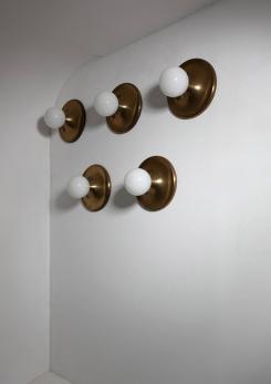 Compasso - Large Brass "Light Ball" Wall / Ceiling Lamps by Castiglioni for Flos