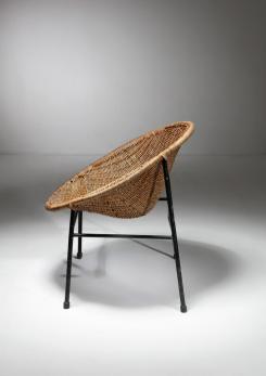 Compasso - Rattan Easy Chair attributed to Roberto Mango
