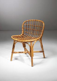 Compasso - Set of Four Wicker Chairs by Tito Agnoli for Bonacina