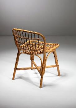 Compasso - Set of Four Wicker Chairs by Tito Agnoli for Bonacina