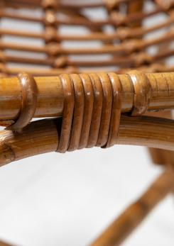 Compasso - Set of Four Wicker Chairs by Tito Agnoli for Bonacina