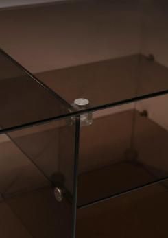 Compasso - Pair of Italian 70s Smoked Glass Night Stands