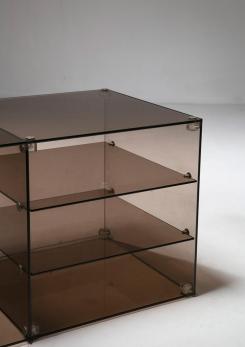 Compasso - Pair of Italian 70s Smoked Glass Night Stands