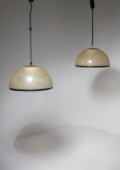 Compasso - Pair of Large Fiberglass Pendant Lamps by Luci Milano