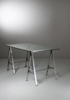 Compasso - 70s Desk with Chrome Trestles