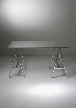 Compasso - 70s Desk with Chrome Trestles
