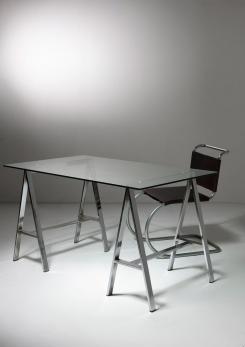 Compasso - 70s Desk with Chrome Trestles