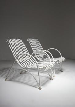 Compasso - Pair of Italian 60s Patio Metal Chairs