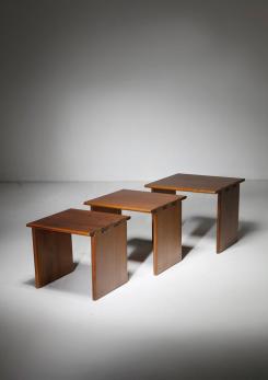 Compasso - Set of Three Walnut Nesting Tables