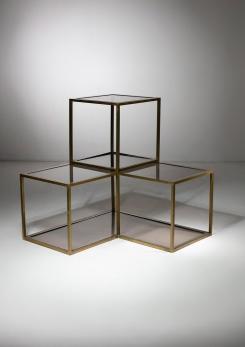 Compasso - Set of Two Chrome/Brass Low Tables