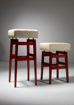 Compasso - Set of Two Stools in the Style of Frattini for Cassina