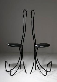 Compasso - Pair of "Spluga" High Stools by Castiglioni for Zanotta