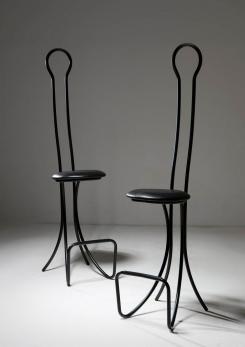 Compasso - Pair of "Spluga" High Stools by Castiglioni for Zanotta