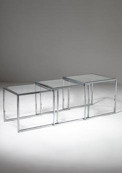 Compasso - Set of Three Nesting Steel Tables