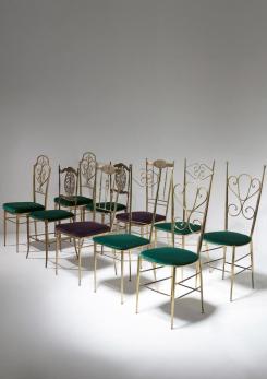 Compasso - Set of 10 Chiavari Brass Chairs