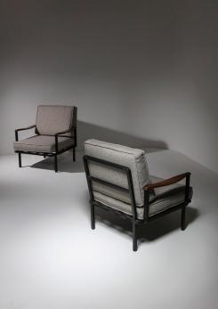 Compasso - Rare Pair of Lounge Chairs Model P24 by Osvaldo Borsani for Tecno