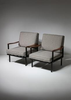 Compasso - Rare Pair of Lounge Chairs Model P24 by Osvaldo Borsani for Tecno