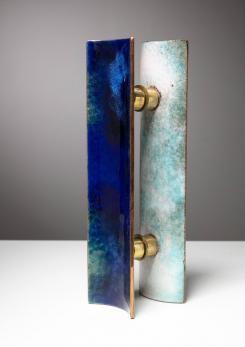 Compasso - Pair of Rare Enamels Door Handles by Paolo De Poli and Gio Ponti for VIS