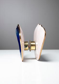 Compasso - Pair of Butterfly Enamels Door Handles by Paolo De Poli for VIS