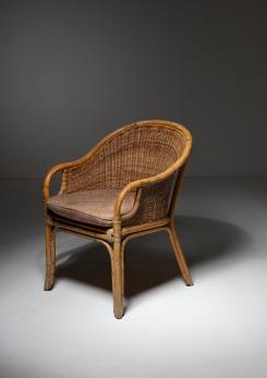 Compasso - Set of Four Italian 60s Wicker Armchairs