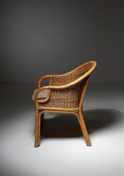 Compasso - Set of Four Italian 60s Wicker Armchairs