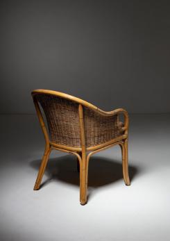 Compasso - Set of Four Italian 60s Wicker Armchairs