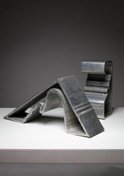 Compasso - Pair of Italian 70s Aluminum Sculptures