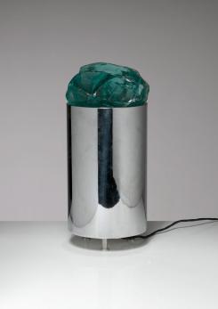 Compasso - 70s Table Lamp with Glass Gem