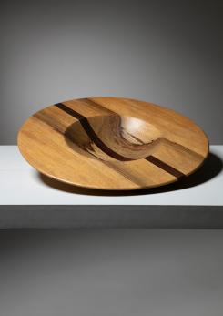 Compasso - Italian 70s Round Wood Centerpiece