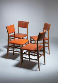 Compasso - Set of Four "Leggera" Chairs by Gio Ponti for Cassina Compasso - Set of Four "Leggera" Chairs by Gio Ponti for Cassina