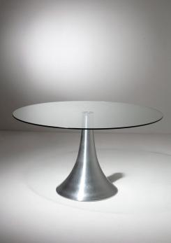 Compasso - Glass and Aluminum Table attributed to Mangiarotti for Baleri