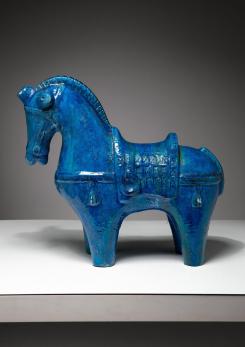 Compasso - Rimini Blu Ceramic Horse by Aldo Londi for Bitossi