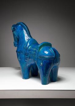 Compasso - Rimini Blu Ceramic Horse by Aldo Londi for Bitossi