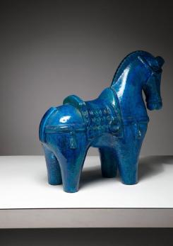 Compasso - Rimini Blu Ceramic Horse by Aldo Londi for Bitossi