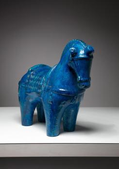 Compasso - Rimini Blu Ceramic Horse by Aldo Londi for Bitossi