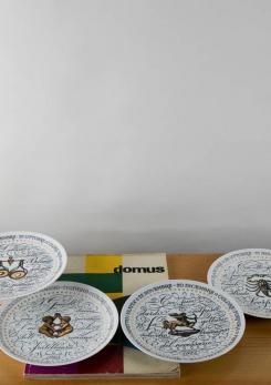 Compasso - "Sagittarius", "Libra" and "Gemini" Zodiac Plates by Piero Fornasetti
