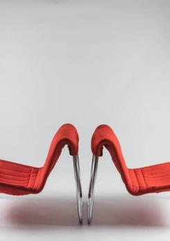 Compasso - Pair of "Duecavalli" Lounge Chairs by De Pas, Lomazzi, D'Urbino for Driade Compasso - Pair of "Duecavalli" Lounge Chairs by De Pas, Lomazzi, D'Urbino for Driade