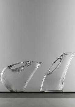 Compasso - Set of Two Crystal Pitchers by Angelo Mangiarotti