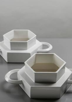 Compasso - Pair of Ceramic Centerpieces by Gabbianelli