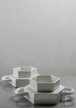 Compasso - Pair of Ceramic Centerpieces by Gabbianelli