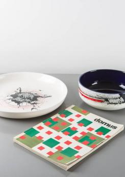 Compasso - Pair of Ceramic Centerpieces by Emilio Scanavino for Cedit