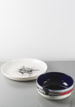 Compasso - Pair of Ceramic Centerpieces by Emilio Scanavino for Cedit