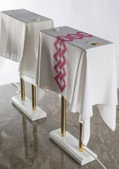 Compasso - Set of Two "Nefer" Table Lamps by Kazuhide Takahama for Sirrah Compasso - Set of Two "Nefer" Table Lamps by Kazuhide Takahama for Sirrah