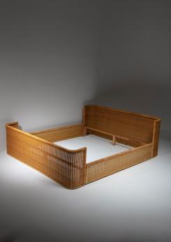 Compasso - Double Bed Wicker Frame by Adalberto Dal Lago for Germa